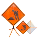 Roll Up Sign & Stand - Carril Derecho Cerrado Road Work Area Reflective Roll Up Traffic Sign